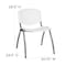 Flash Furniture HERCULES Series 880 lb. Capacity White Plastic Stack Chair with Titanium Gray Powder Coated Frame RUT-F01A-WH-GG - alternate 8
